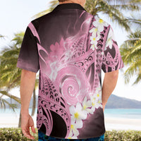 Piko Hawaiian Hawaiian Shirt Pink Galaxy Spiral Plumeria Tribal Patterns