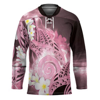 Piko Hawaiian Hockey Jersey Pink Galaxy Spiral Plumeria Tribal Patterns