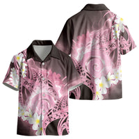Piko Hawaiian Kid Hawaiian Shirt Pink Galaxy Spiral Plumeria Tribal Patterns