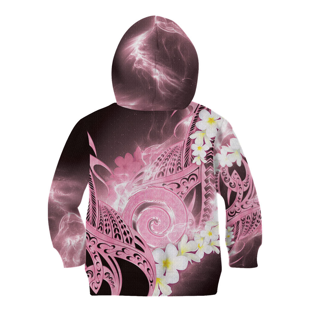 Piko Hawaiian Kid Hoodie Pink Galaxy Spiral Plumeria Tribal Patterns