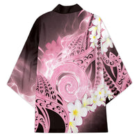 Piko Hawaiian Kimono Pink Galaxy Spiral Plumeria Tribal Patterns