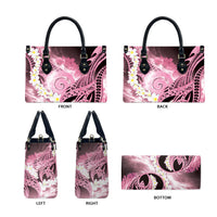 Piko Hawaiian Leather Bag Pink Galaxy Spiral Plumeria Tribal Patterns
