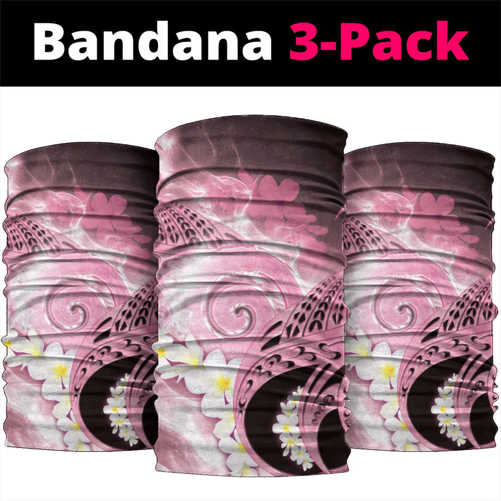 Piko Hawaiian Neck Gaiter Pink Galaxy Spiral Plumeria Tribal Patterns