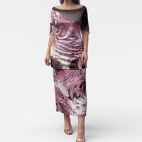 Piko Hawaiian Puletasi Pink Galaxy Spiral Plumeria Tribal Patterns