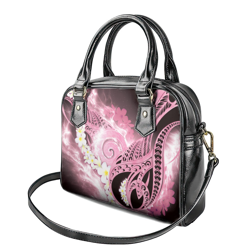 Piko Hawaiian Shoulder Handbag Pink Galaxy Spiral Plumeria Tribal Patterns