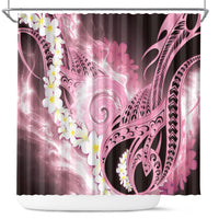 Piko Hawaiian Shower Curtain Pink Galaxy Spiral Plumeria Tribal Patterns