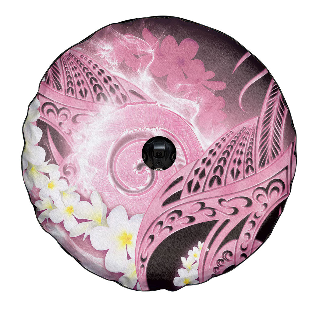 Piko Hawaiian Spare Tire Cover Pink Galaxy Spiral Plumeria Tribal Patterns