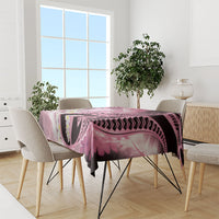 Piko Hawaiian Tablecloth Pink Galaxy Spiral Plumeria Tribal Patterns