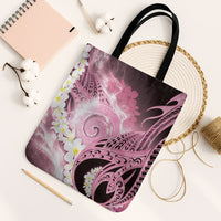 Piko Hawaiian Tote Bag Pink Galaxy Spiral Plumeria Tribal Patterns