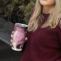 Piko Hawaiian Tumbler Cup Pink Galaxy Spiral Plumeria Tribal Patterns