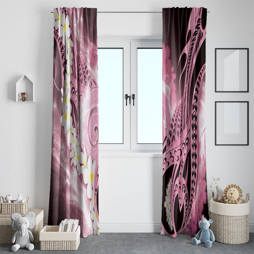 Piko Hawaiian Window Curtain Pink Galaxy Spiral Plumeria Tribal Patterns