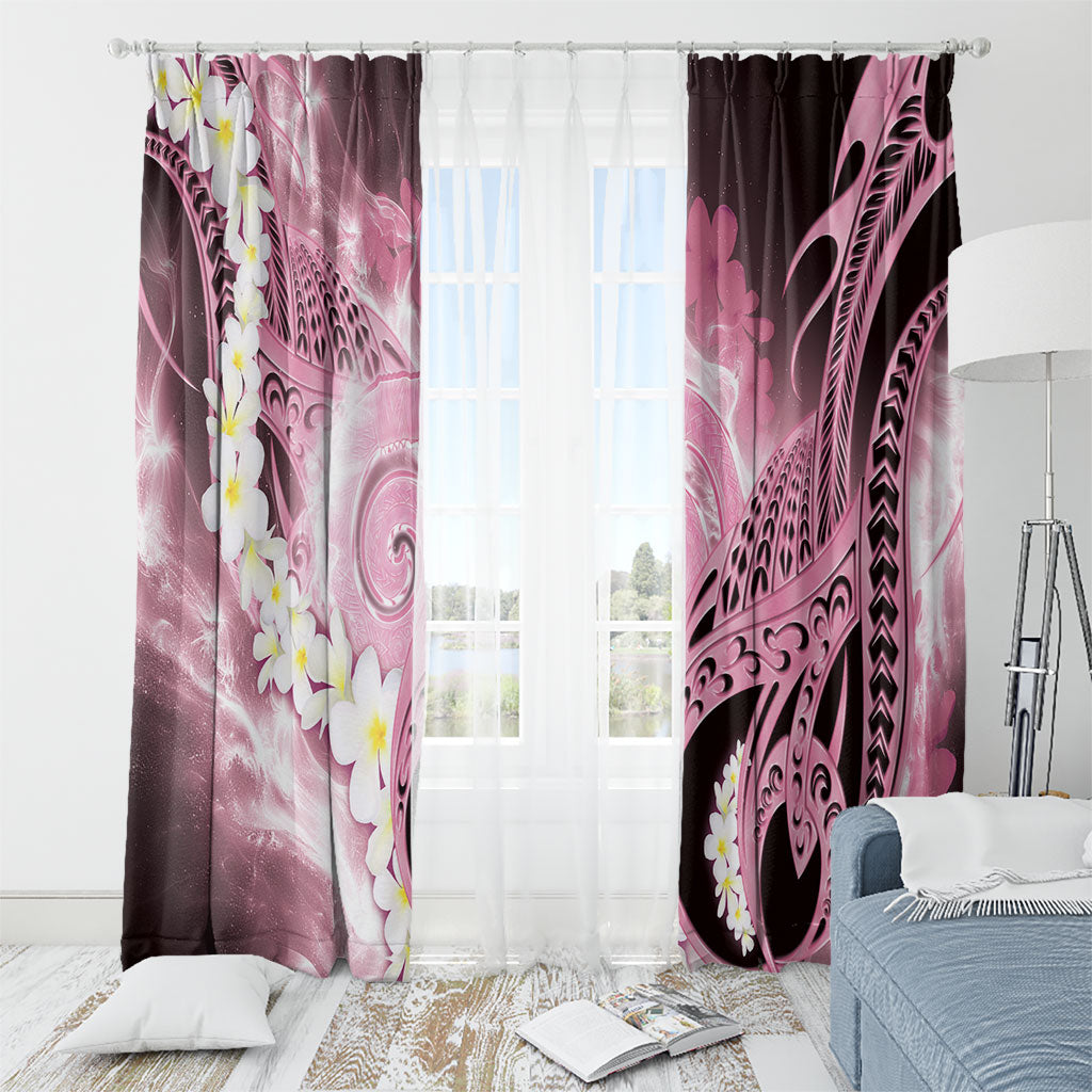 Piko Hawaiian Window Curtain Pink Galaxy Spiral Plumeria Tribal Patterns