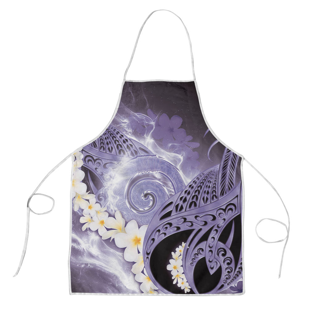 Piko Hawaiian Apron Purple Galaxy Spiral Plumeria Tribal Patterns