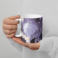Piko Hawaiian Ceramic Mug Purple Galaxy Spiral Plumeria Tribal Patterns