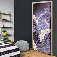 Piko Hawaiian Door Cover Purple Galaxy Spiral Plumeria Tribal Patterns