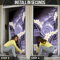 Piko Hawaiian Door Cover Purple Galaxy Spiral Plumeria Tribal Patterns