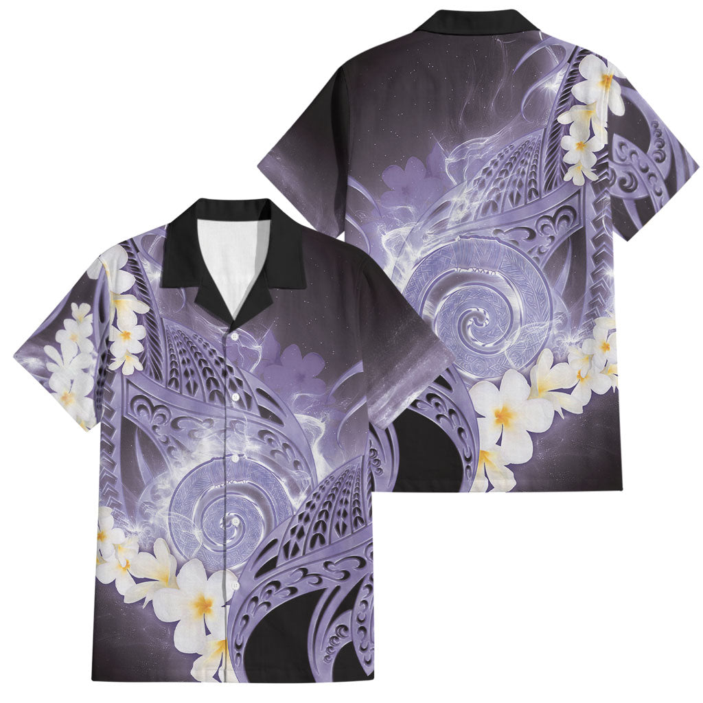 Piko Hawaiian Family Matching Summer Maxi Dress and Hawaiian Shirt Purple Galaxy Spiral Plumeria Tribal Patterns