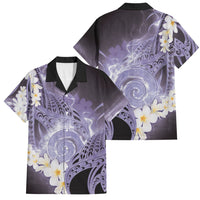 Piko Hawaiian Family Matching Tank Maxi Dress and Hawaiian Shirt Purple Galaxy Spiral Plumeria Tribal Patterns