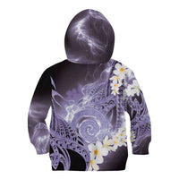 Piko Hawaiian Kid Hoodie Purple Galaxy Spiral Plumeria Tribal Patterns