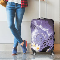 Piko Hawaiian Luggage Cover Purple Galaxy Spiral Plumeria Tribal Patterns
