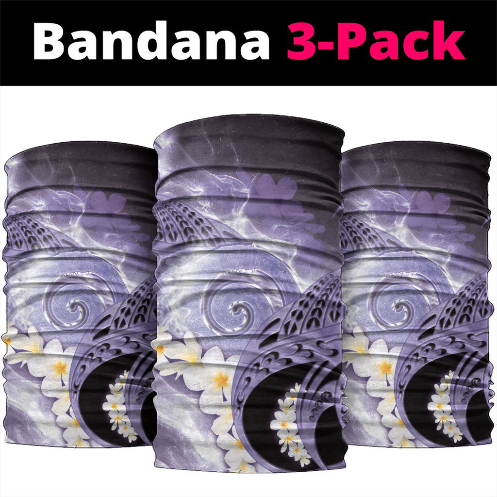 Piko Hawaiian Neck Gaiter Purple Galaxy Spiral Plumeria Tribal Patterns