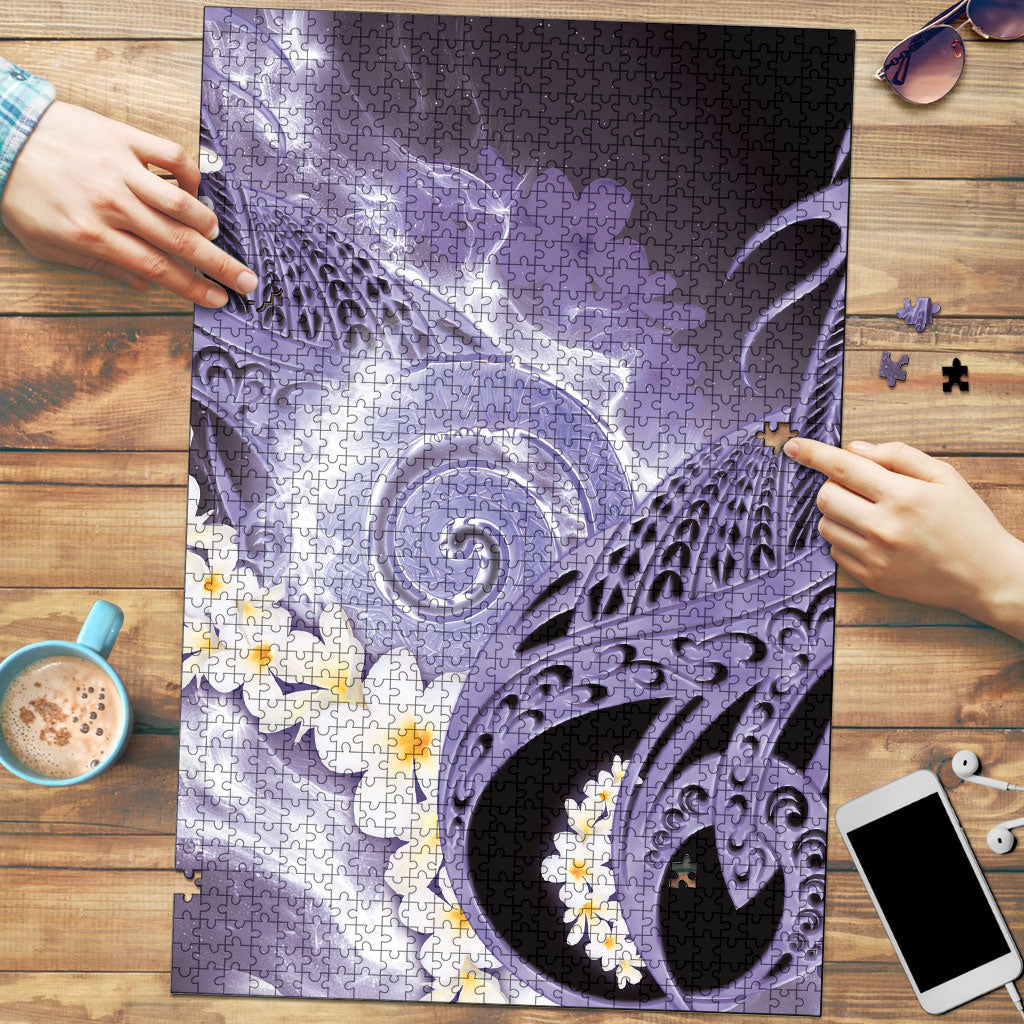 Piko Hawaiian Puzzle Purple Galaxy Spiral Plumeria Tribal Patterns