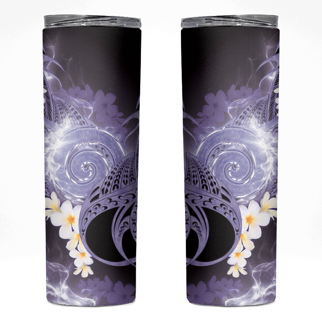Piko Hawaiian Skinny Tumbler Purple Galaxy Spiral Plumeria Tribal Patterns