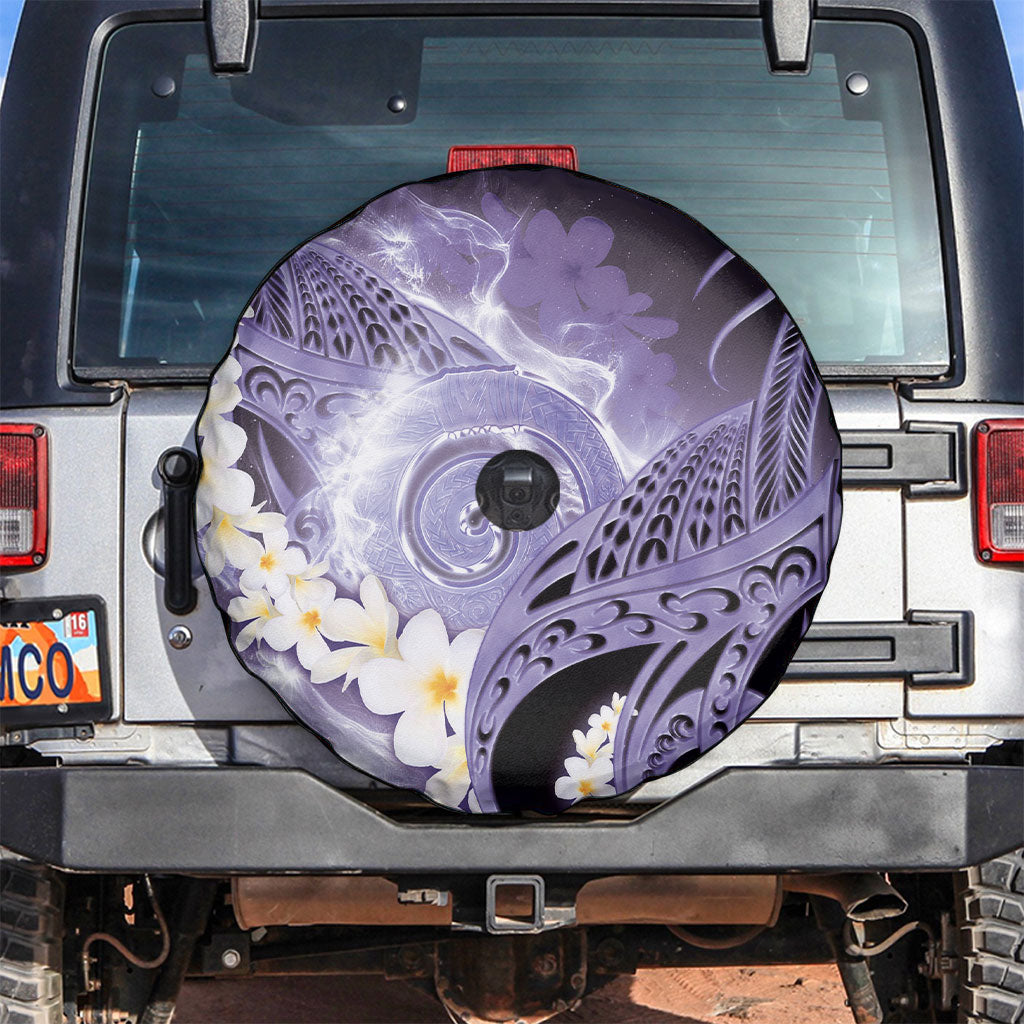 Piko Hawaiian Spare Tire Cover Purple Galaxy Spiral Plumeria Tribal Patterns
