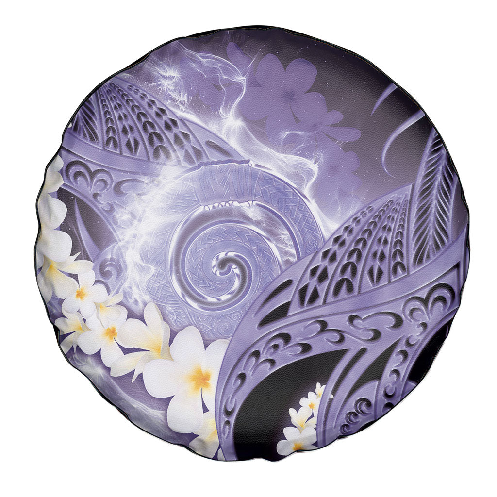 Piko Hawaiian Spare Tire Cover Purple Galaxy Spiral Plumeria Tribal Patterns