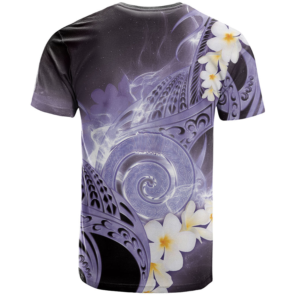Piko Hawaiian T Shirt Purple Galaxy Spiral Plumeria Tribal Patterns