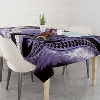 Piko Hawaiian Tablecloth Purple Galaxy Spiral Plumeria Tribal Patterns