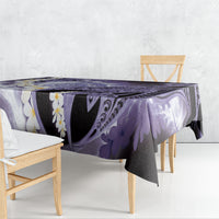 Piko Hawaiian Tablecloth Purple Galaxy Spiral Plumeria Tribal Patterns