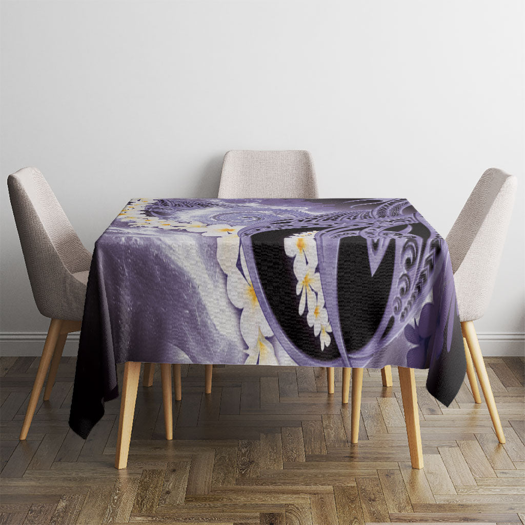 Piko Hawaiian Tablecloth Purple Galaxy Spiral Plumeria Tribal Patterns