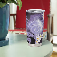 Piko Hawaiian Tumbler Cup Purple Galaxy Spiral Plumeria Tribal Patterns