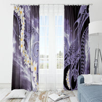 Piko Hawaiian Window Curtain Purple Galaxy Spiral Plumeria Tribal Patterns