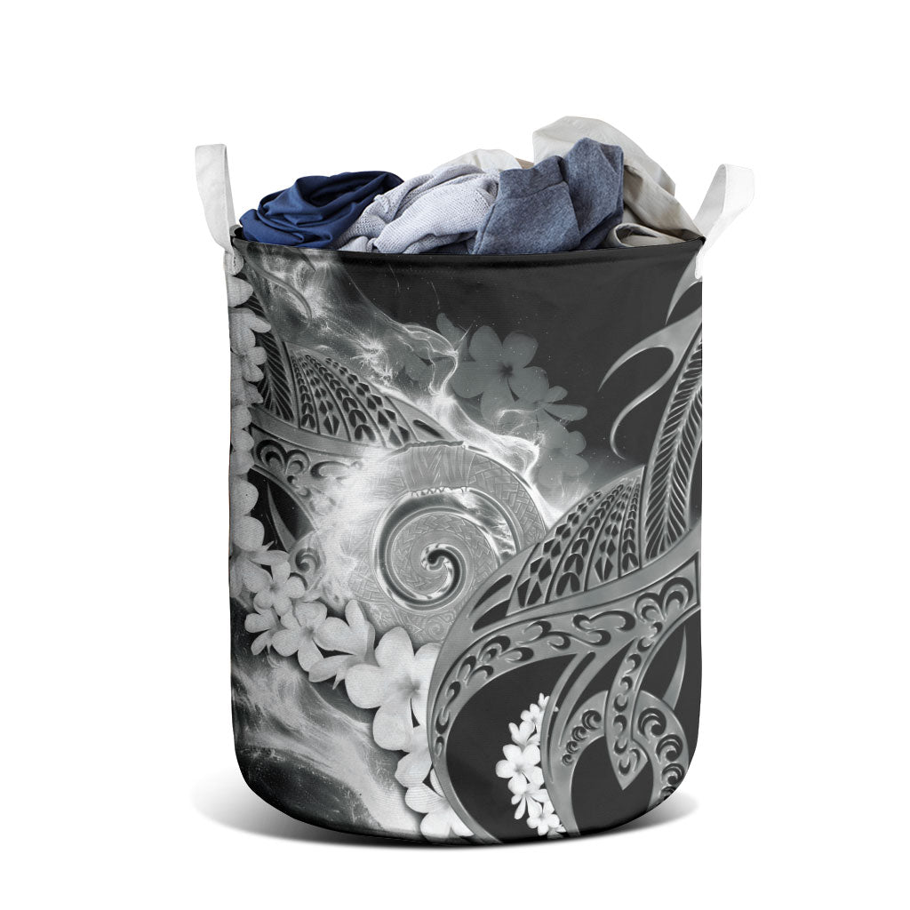 Piko Hawaiian Laundry Basket Monochrome Galaxy Spiral Plumeria Tribal Patterns