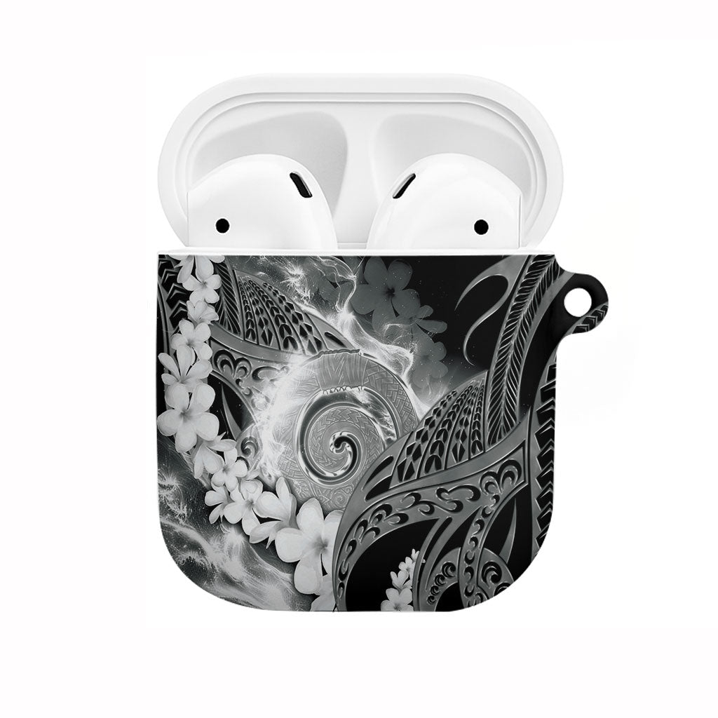 Piko Hawaiian AirPods Case Monochrome Galaxy Spiral Plumeria Tribal Patterns