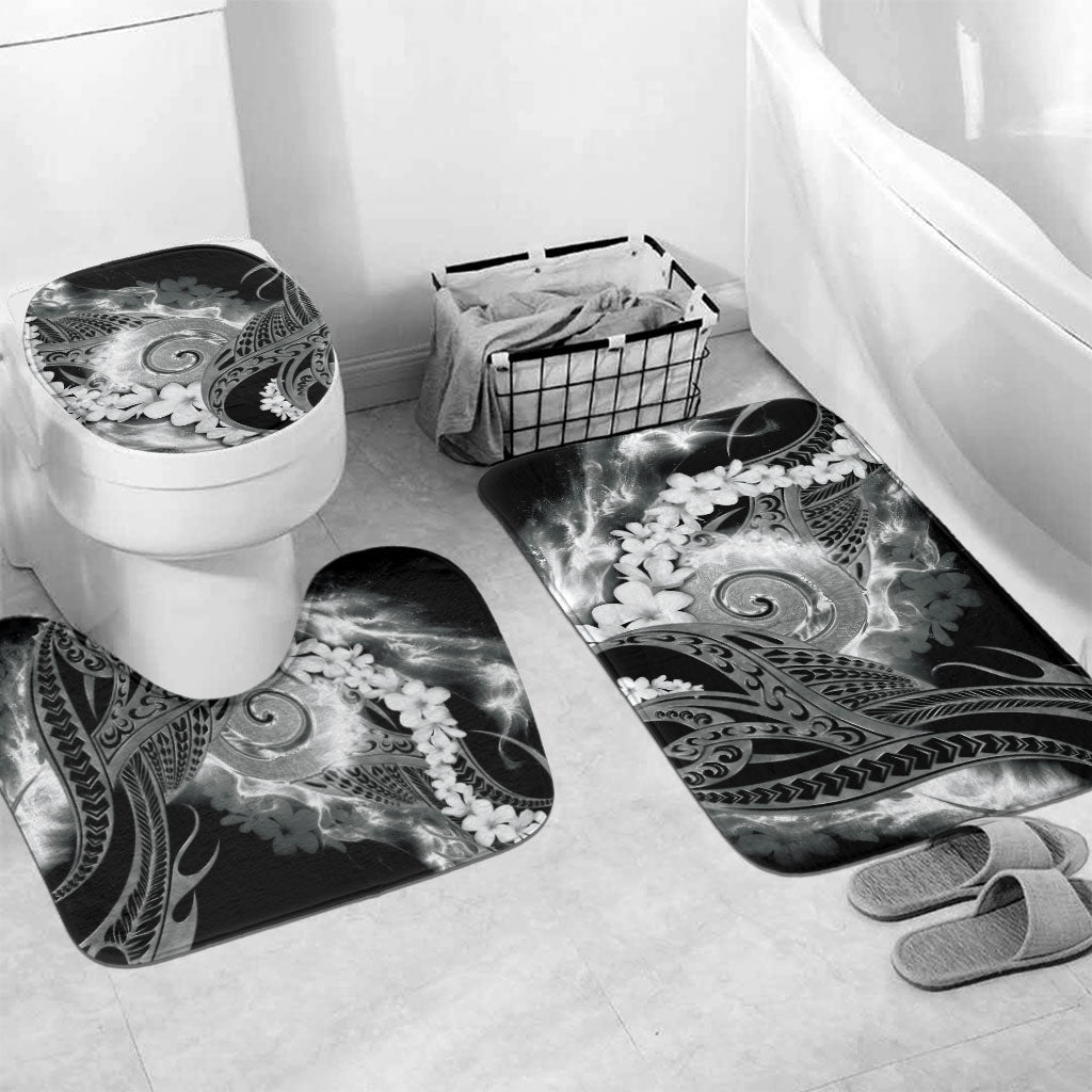 Piko Hawaiian Bathroom Set Monochrome Galaxy Spiral Plumeria Tribal Patterns