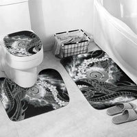 Piko Hawaiian Bathroom Set Monochrome Galaxy Spiral Plumeria Tribal Patterns
