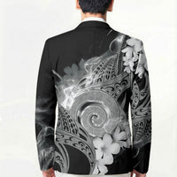 Piko Hawaiian Blazer Monochrome Galaxy Spiral Plumeria Tribal Patterns