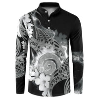 Piko Hawaiian Button Sweatshirt Monochrome Galaxy Spiral Plumeria Tribal Patterns