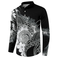 Piko Hawaiian Button Sweatshirt Monochrome Galaxy Spiral Plumeria Tribal Patterns