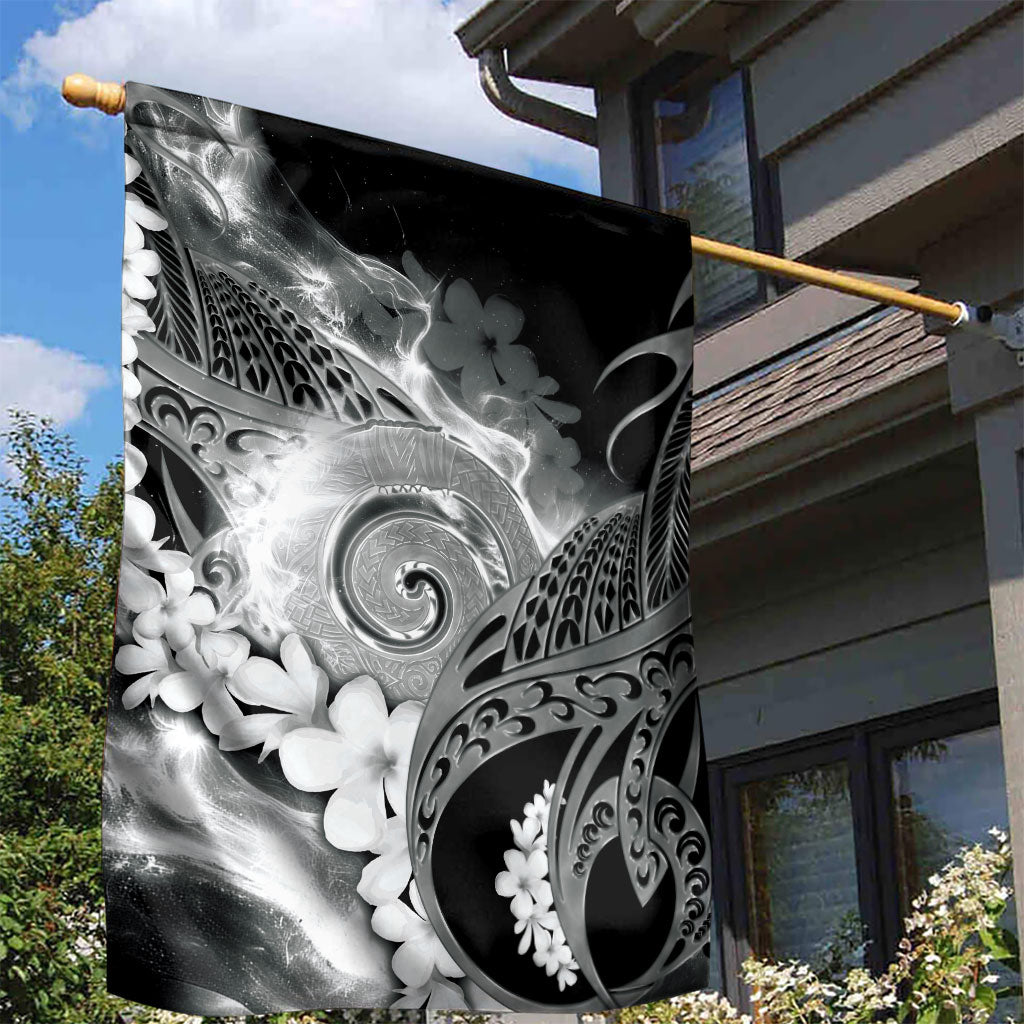 Piko Hawaiian Garden Flag Monochrome Galaxy Spiral Plumeria Tribal Patterns