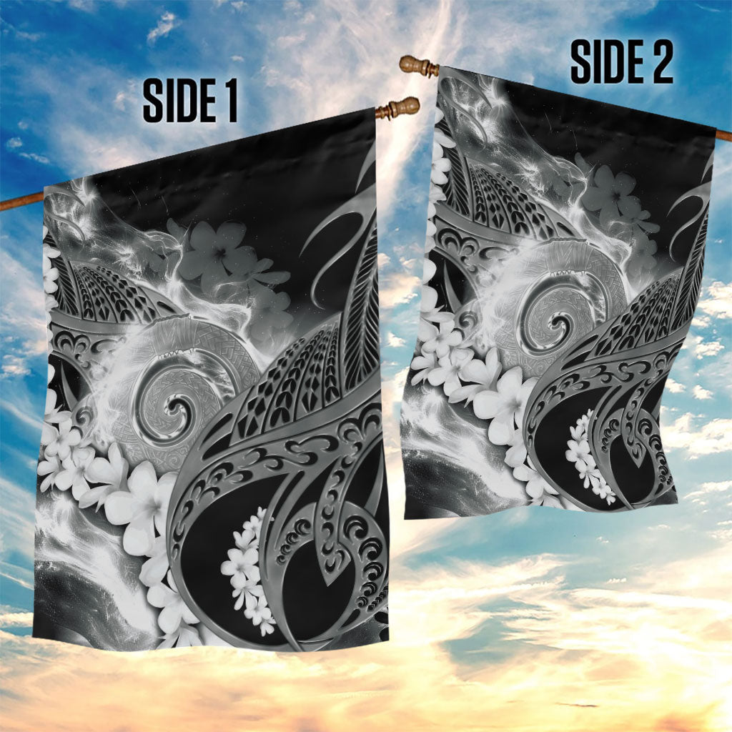 Piko Hawaiian Garden Flag Monochrome Galaxy Spiral Plumeria Tribal Patterns