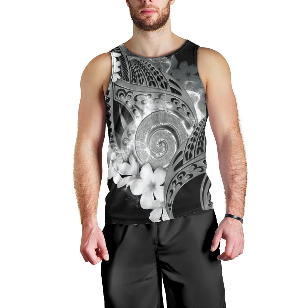 Piko Hawaiian Men Tank Top Monochrome Galaxy Spiral Plumeria Tribal Patterns
