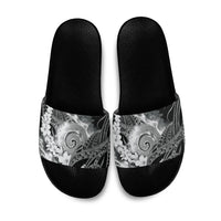 Piko Hawaiian Slide Sandals Monochrome Galaxy Spiral Plumeria Tribal Patterns
