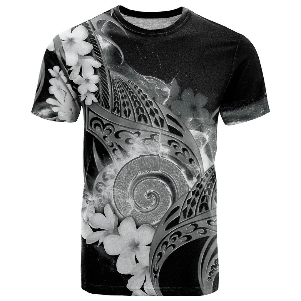 Piko Hawaiian T Shirt Monochrome Galaxy Spiral Plumeria Tribal Patterns