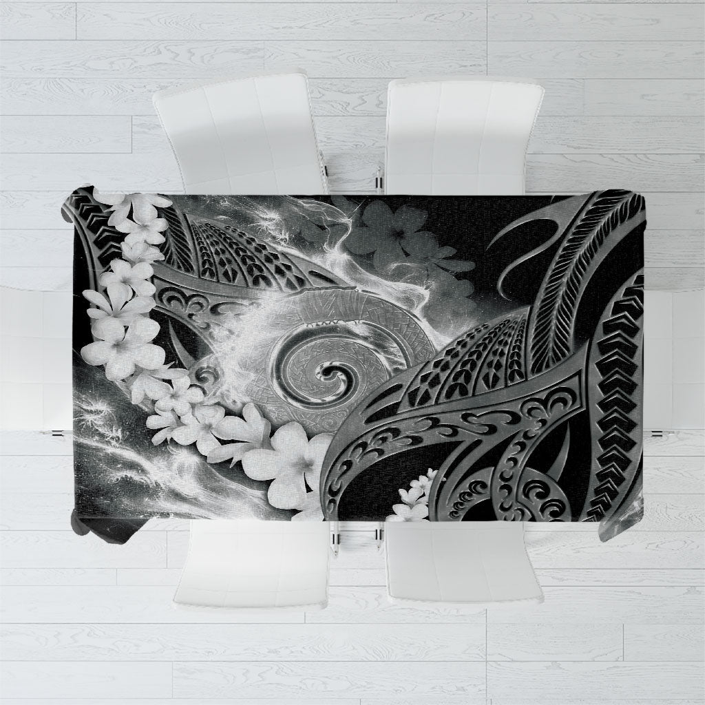 Piko Hawaiian Tablecloth Monochrome Galaxy Spiral Plumeria Tribal Patterns