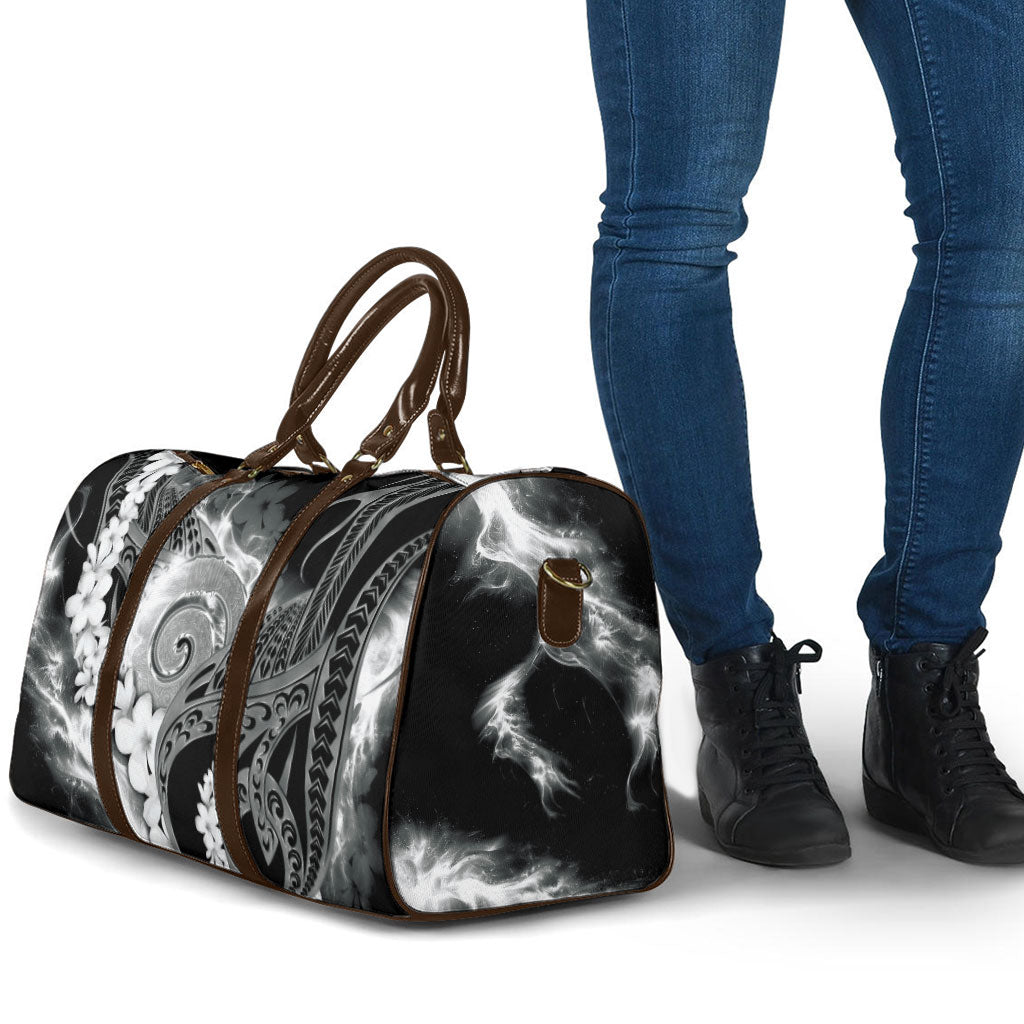 Piko Hawaiian Travel Bag Monochrome Galaxy Spiral Plumeria Tribal Patterns