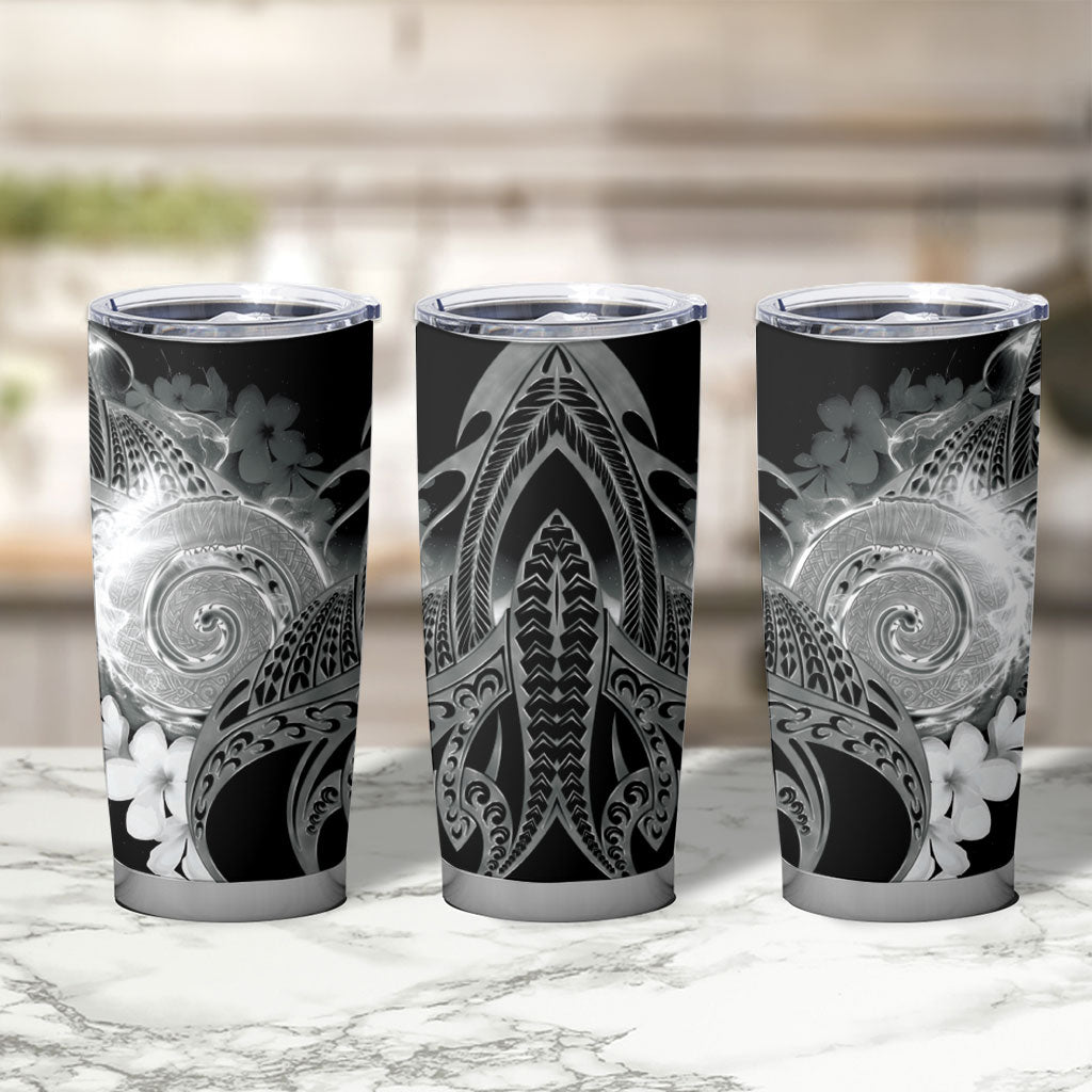 Piko Hawaiian Tumbler Cup Monochrome Galaxy Spiral Plumeria Tribal Patterns